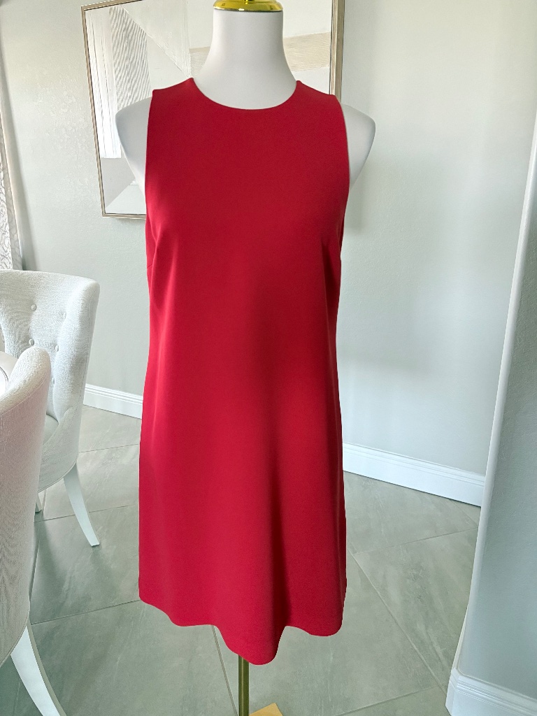 Nwt Theory Shift Dress Geranium Admiral Crepe